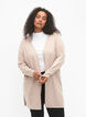 Gebreid vest met split en rib, Simply Taupe Mel., Model image number 0