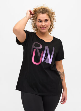 Sport-T-shirt met print, Black Run, Model image number 0