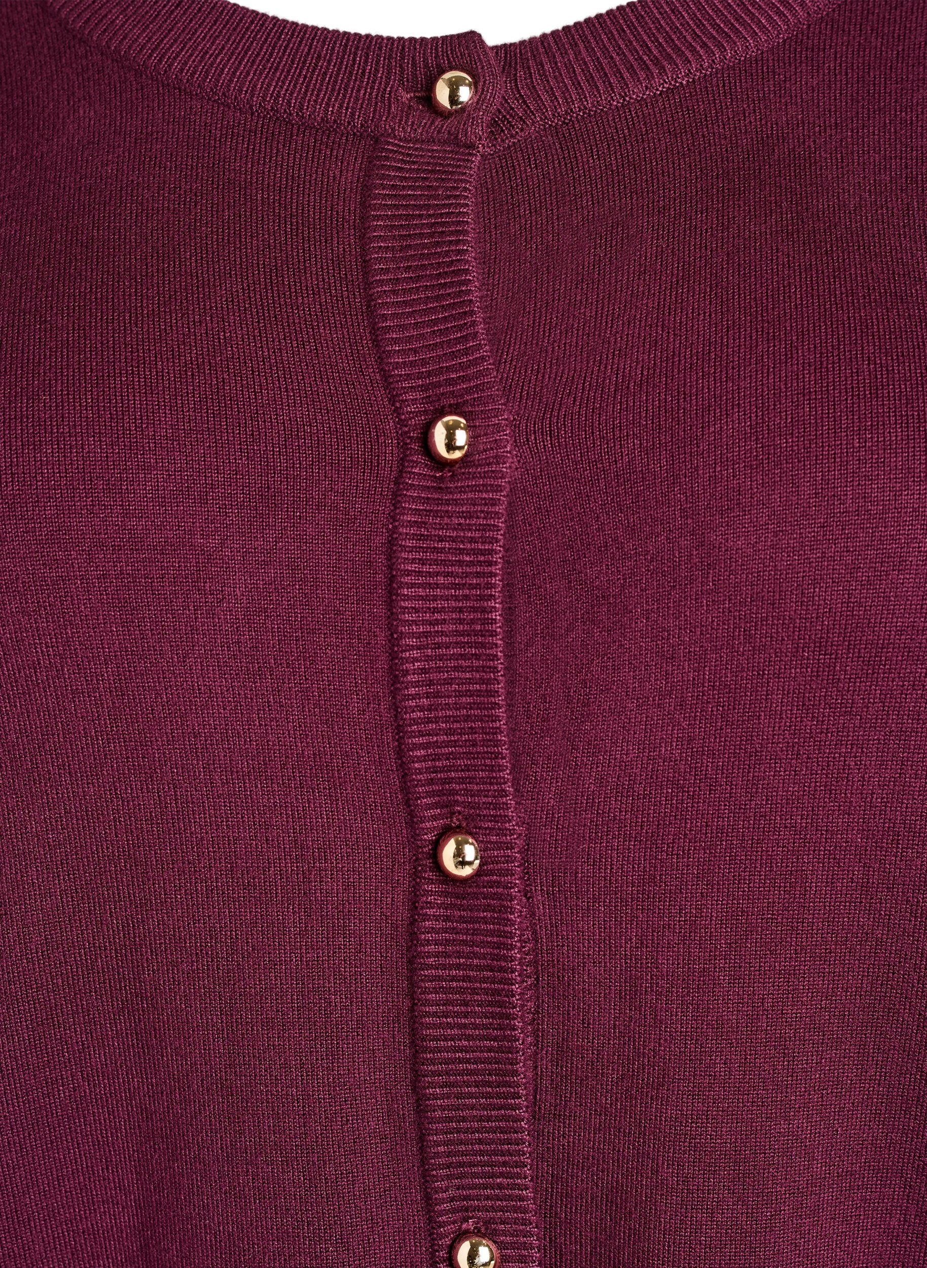 Zizzi Fijngebreide cardigan met bolknopen, Rood, Packshot image number 2