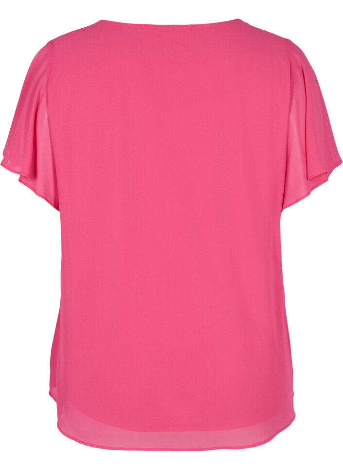 Blouse met korte mouwen, Magenta, Packshot image number 1