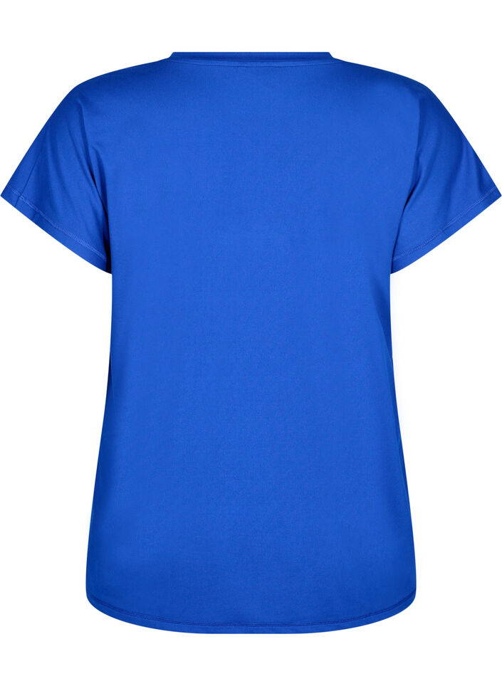 Losvallend sport T-shirt met V-hals, Blauw, Packshot image number 1