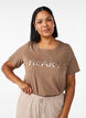 T-shirt met print, Bruin, Model image number 0