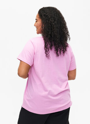 Katoenen T-shirt met tekstopdruk, Rosebloom w. Flower, Model image number 1