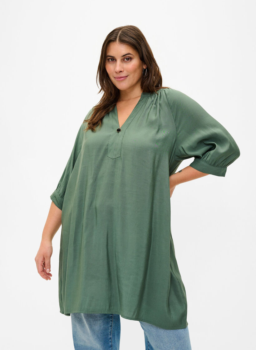 Visico- tuniek met 3/4 mouw, Duck Green, Model image number 0