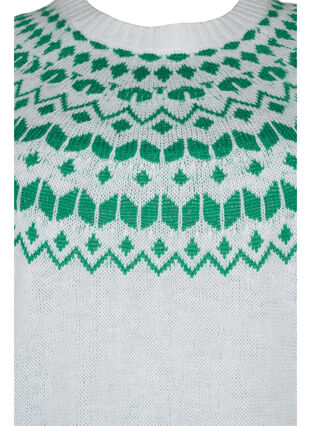 Gebreide blouse met jacquardpatroon, Jolly Green Comb, Packshot image number 2