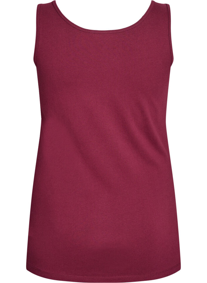 Solide kleur basis top in katoen, Donker Bordeaux, Packshot image number 1
