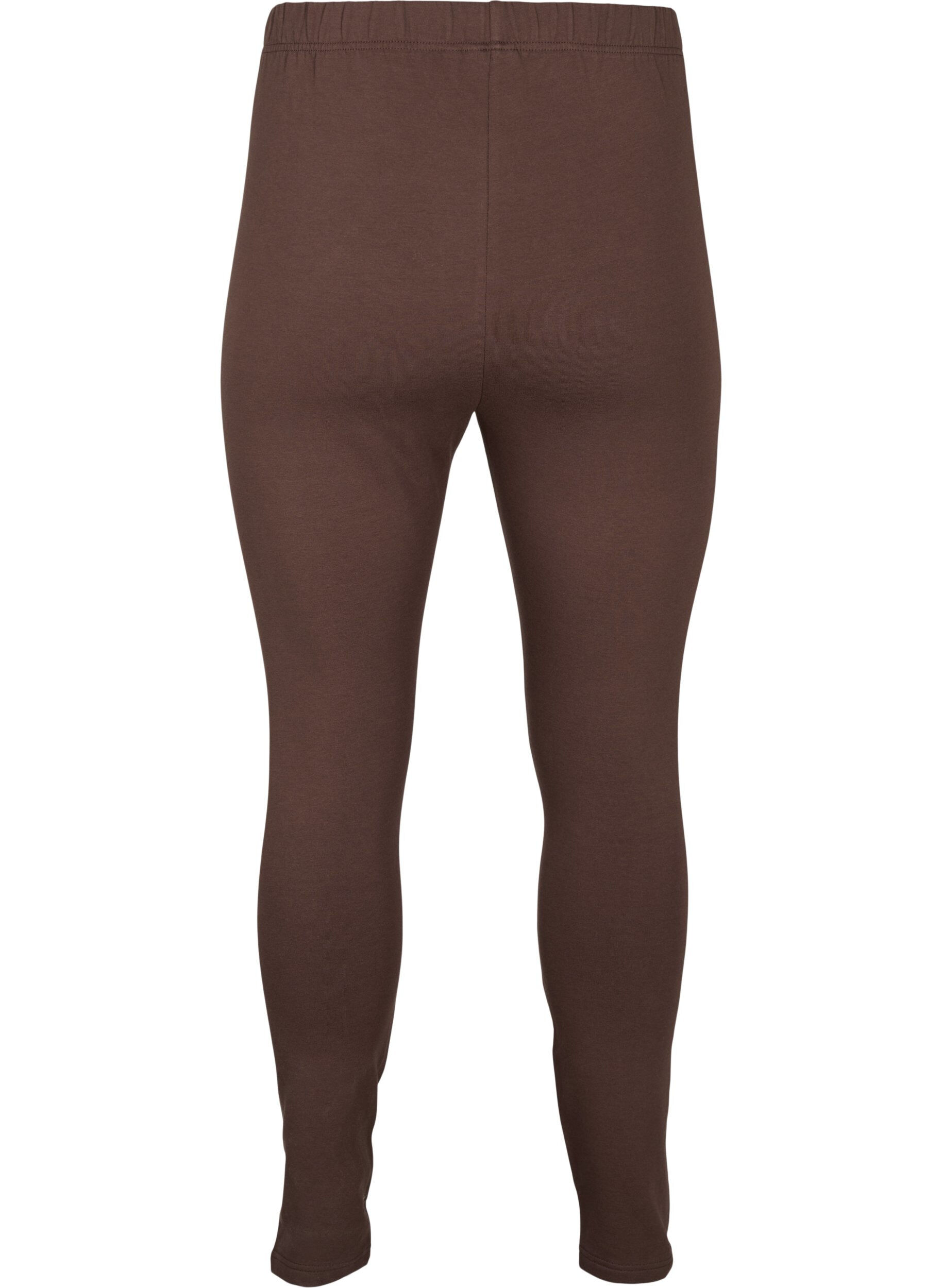 Zizzi Katoenen legging met voering, Bruin, Packshot image number 1