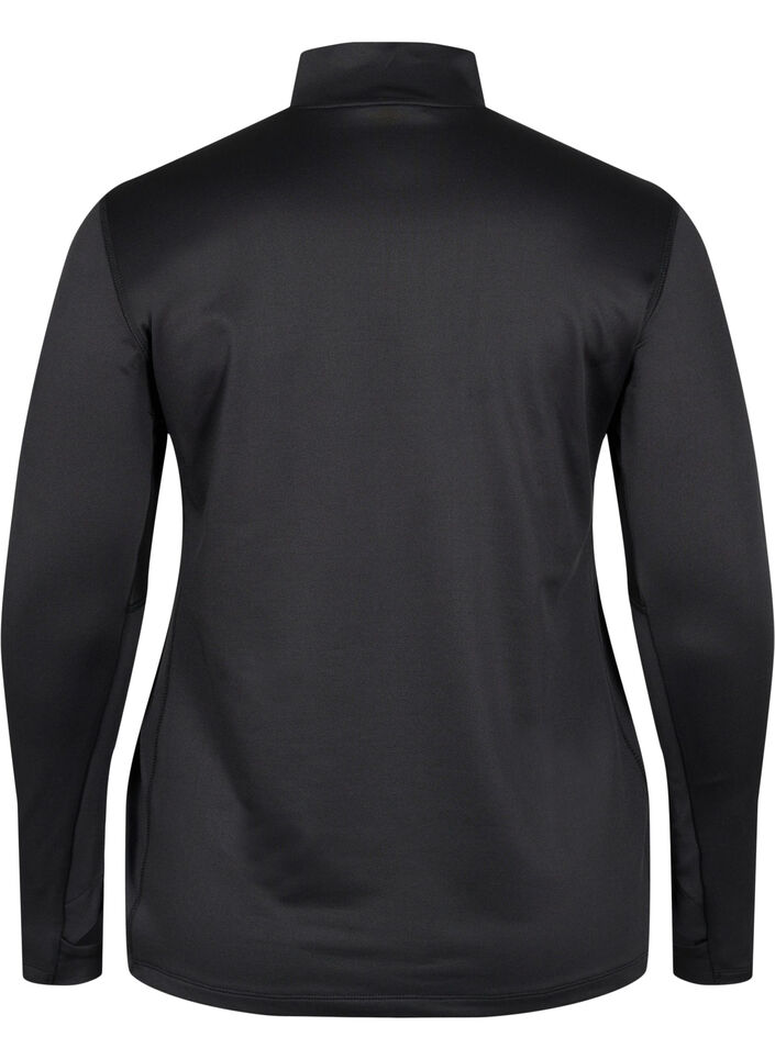 Trainingstop met hoge hals en ritssluiting, Black, Packshot image number 1