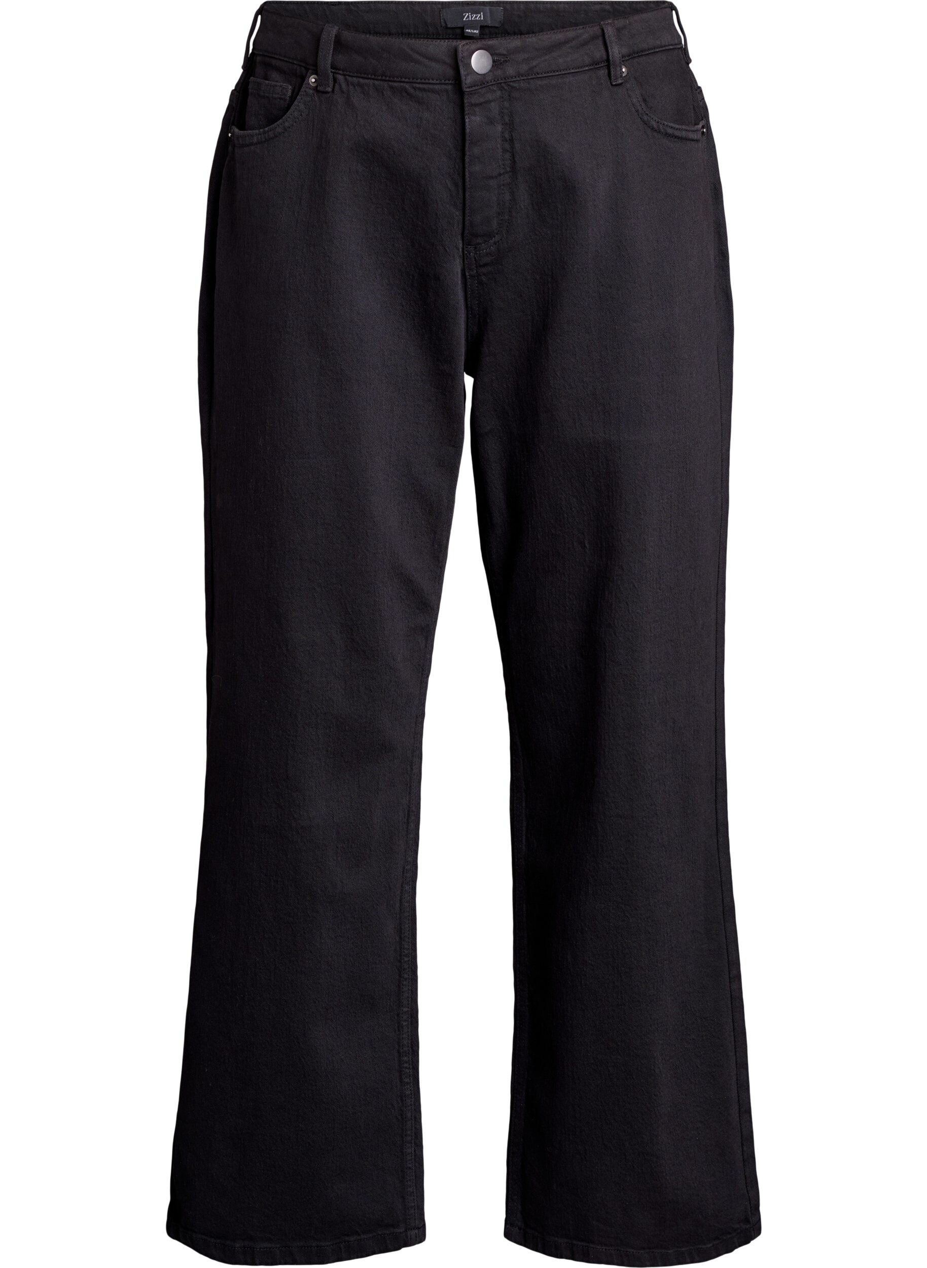 Jeans met wijde pijpen en hoge taille
