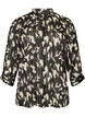 Blouse met patroon, opstaande kraag en 3/4-mouwen, Zwart, Packshot image number 0
