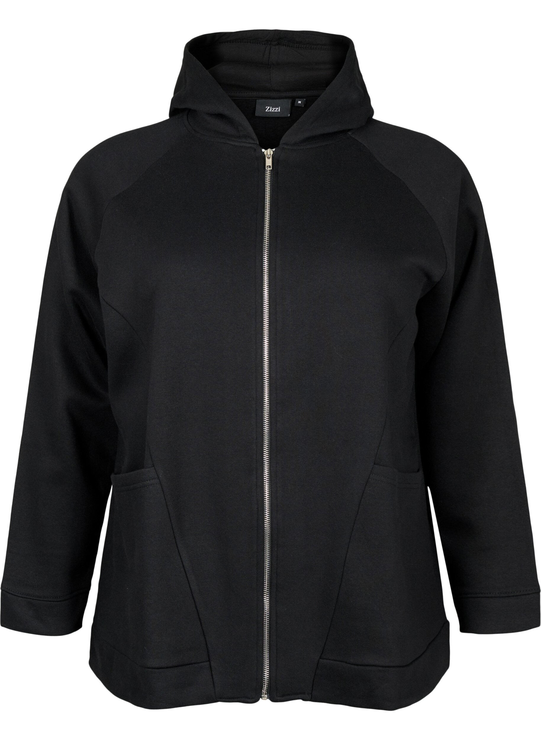 Zizzi Sweatshirt met capuchon, Black, Packshot image number 0