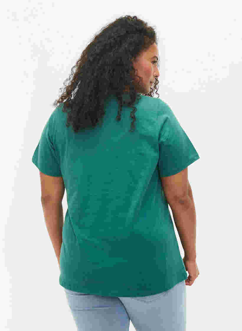 Set van 2 basic t-shirts in katoen, Antique Green/Black, Model image number 1