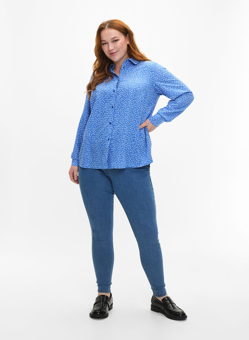 FLASH - Shirt met stippen, Marina White Dot, Model image number 2