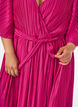 Geplooide midi-jurk met vleermuismouwen, Roze, Model image number 2