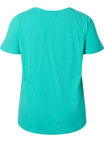 Basic t-shirt in effen kleur met katoen, Aqua Green, Packshot image number 1