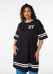 Kort T-shirtjurkje met sportieve details, Zwart, Model image number 0