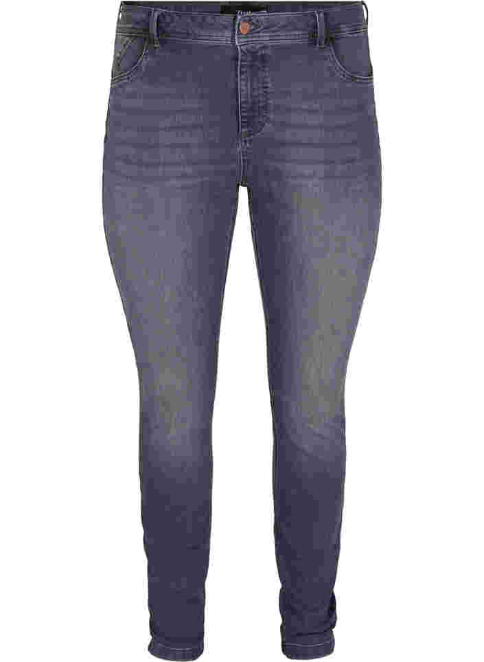 Extra slanke Nille jeans met hoge taille, Grey Denim
