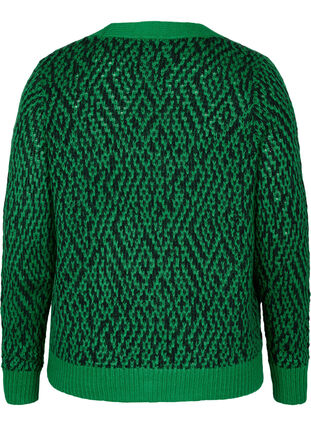 Gebreid vest met patroon en knopen, Jolly Green Comb, Packshot image number 1