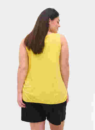 Katoenen top met elastiek in de onderkant, Primrose Yellow, Model image number 1
