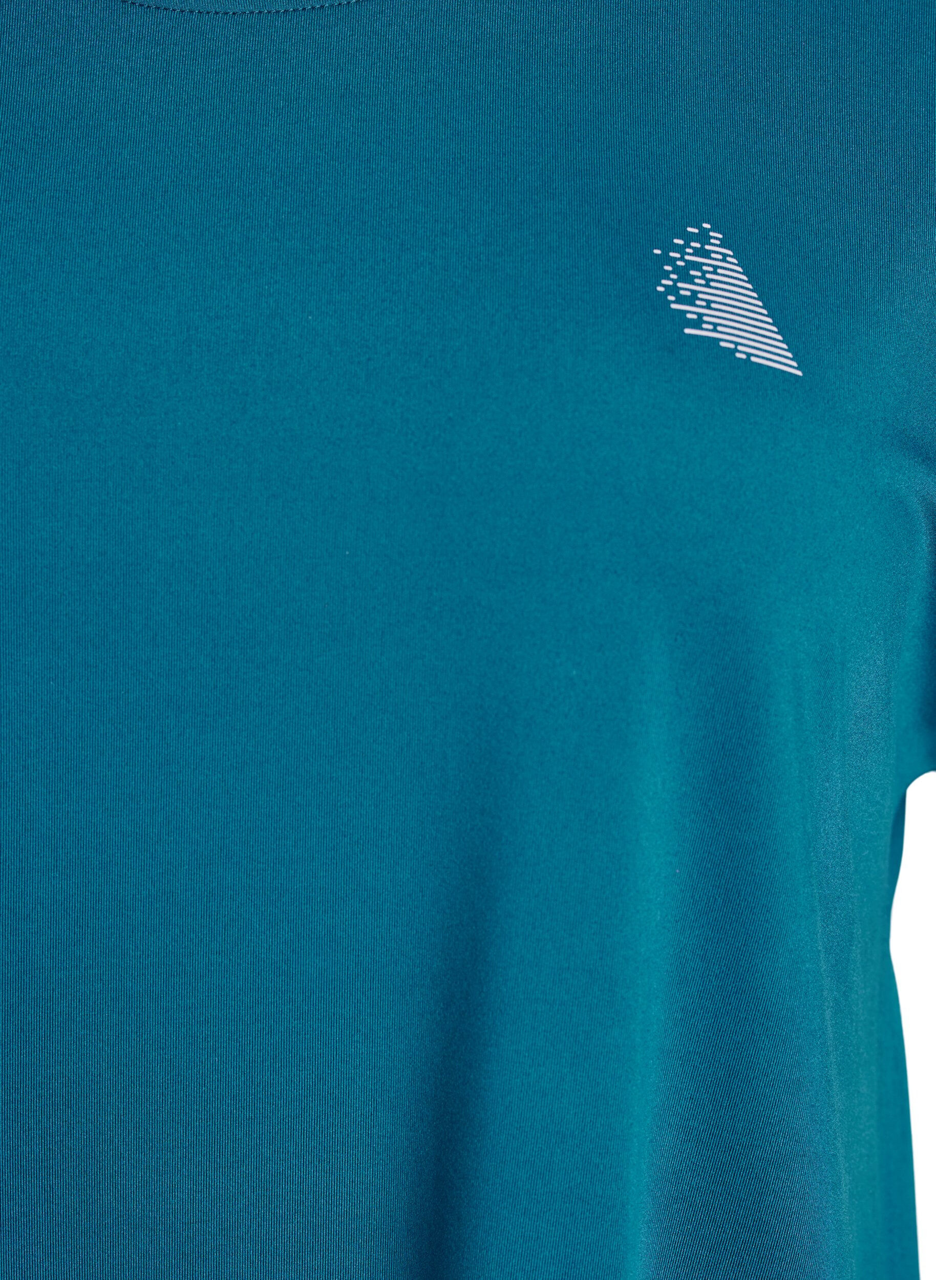 Zizzi Lang workout T-shirt, Blauw, Packshot image number 2