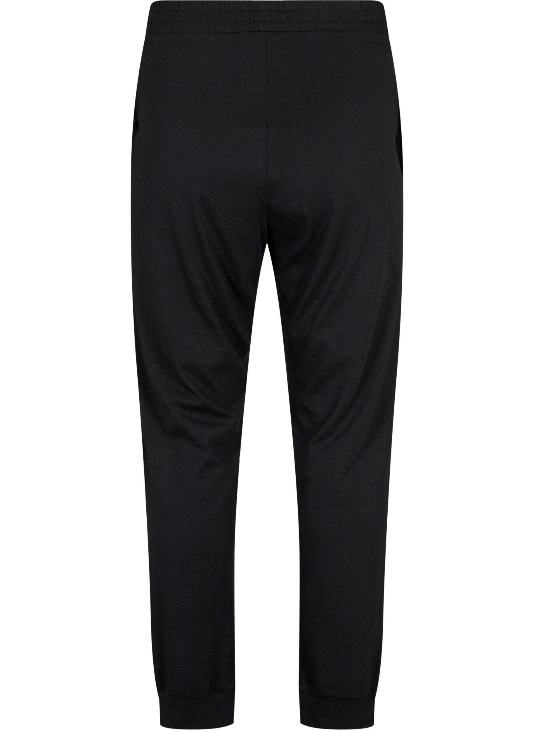 Zizzi Katoenen pyjama, Zwart, Packshot image number 1