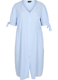 Gestreepte blouse jurk in katoen, Blue Stripe