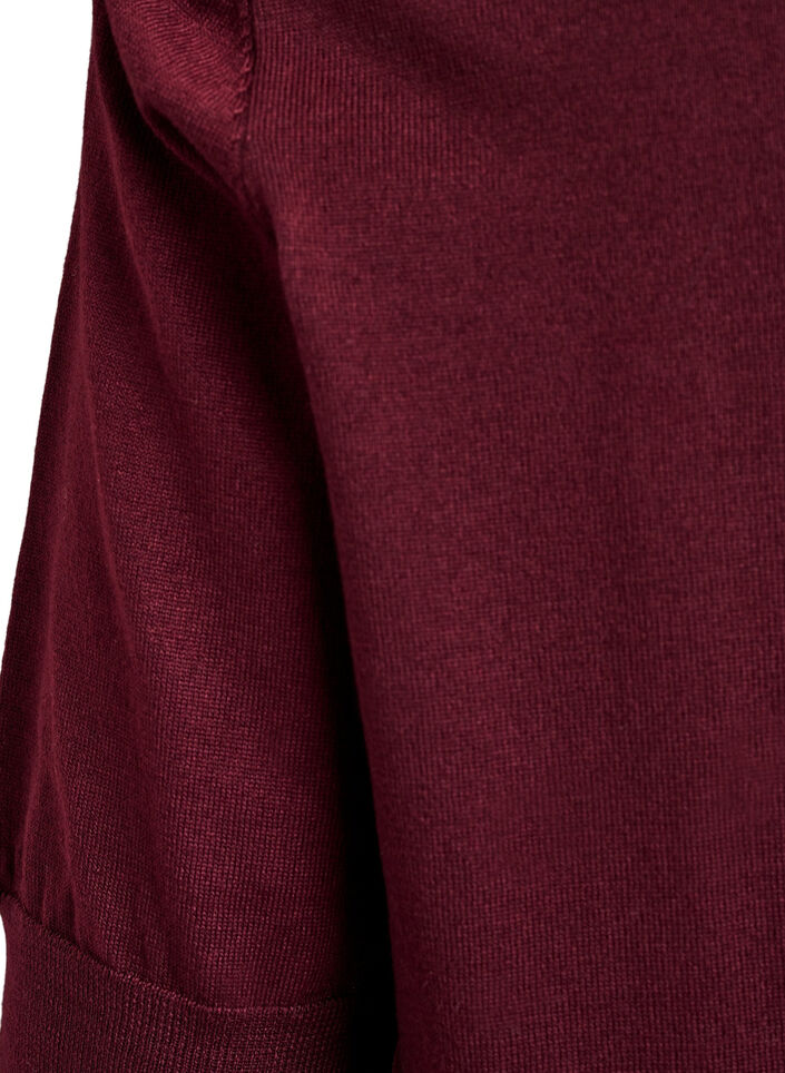 Fijngebreide blouse met korte mouwen, Rood, Packshot image number 3