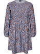 Viscose jurk met smock en een all-over patroon, Blauw, Packshot image number 0