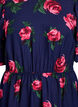 Midi-jurk met rozenprint en korte ballonmouwen, Blauw, Packshot image number 2