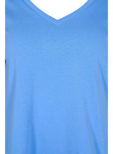Set van 2 basic t-shirts in katoen, Ultramarine/White, Packshot image number 2