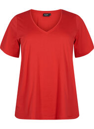 FLASH - T-shirt met v-hals, High Risk Red