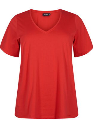 FLASH - T-shirt met v-hals, High Risk Red, Packshot image number 0
