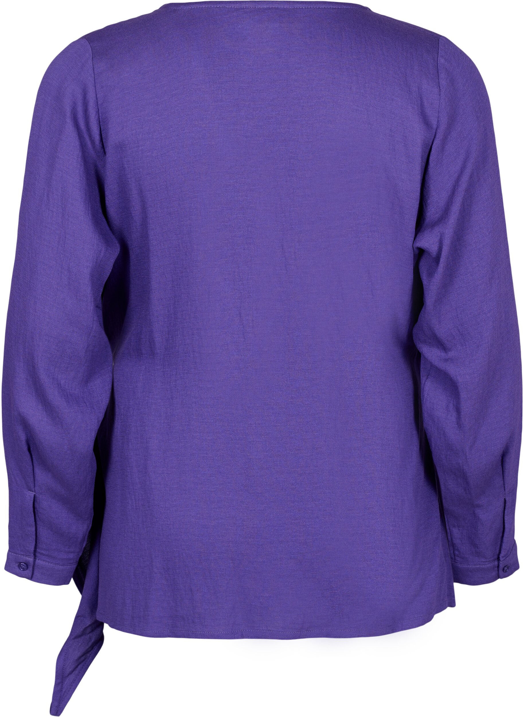 Zizzi Blouse met lange mouwen in viscose met een wikkel-look, Prism Violet, Packshot image number 1
