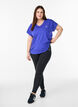 Sportief t-shirt met korte mouwen en v-hals, Paars, Model image number 1