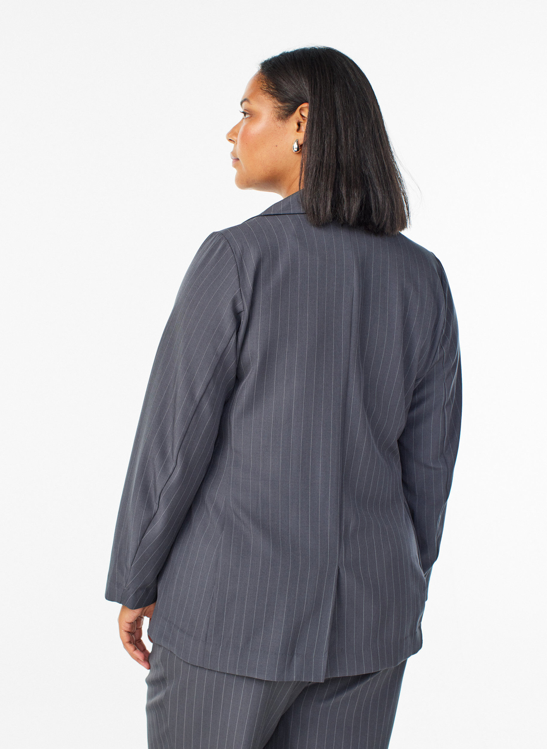 ZizziBlazer met zakken en splitjes, Grijs, Model image number 2