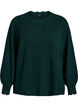 Gebreide blouse met golvende randen, Groen, Packshot image number 0