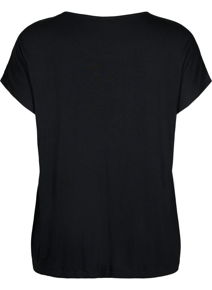 T-shirt met korte mouwen van viscose en opdruk, Black W. Lips, Packshot image number 1