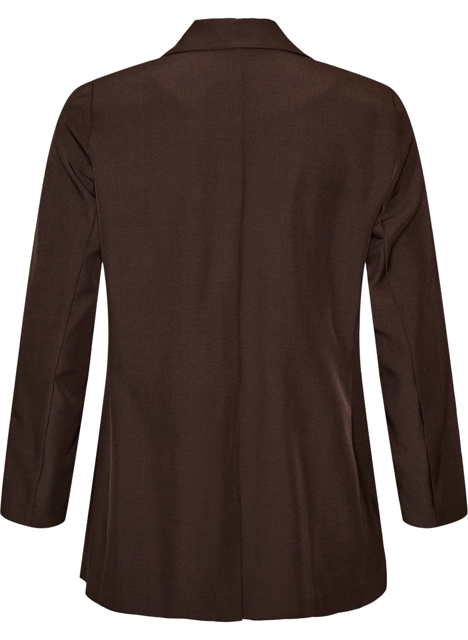ZizziBlazer met zakken en splitten, Bruin, Packshot image number 1