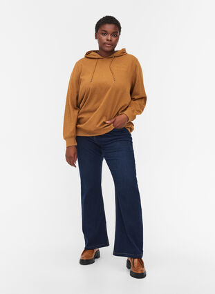 Sweatshirt met capuchon en print, Rubber Mel, Model image number 2