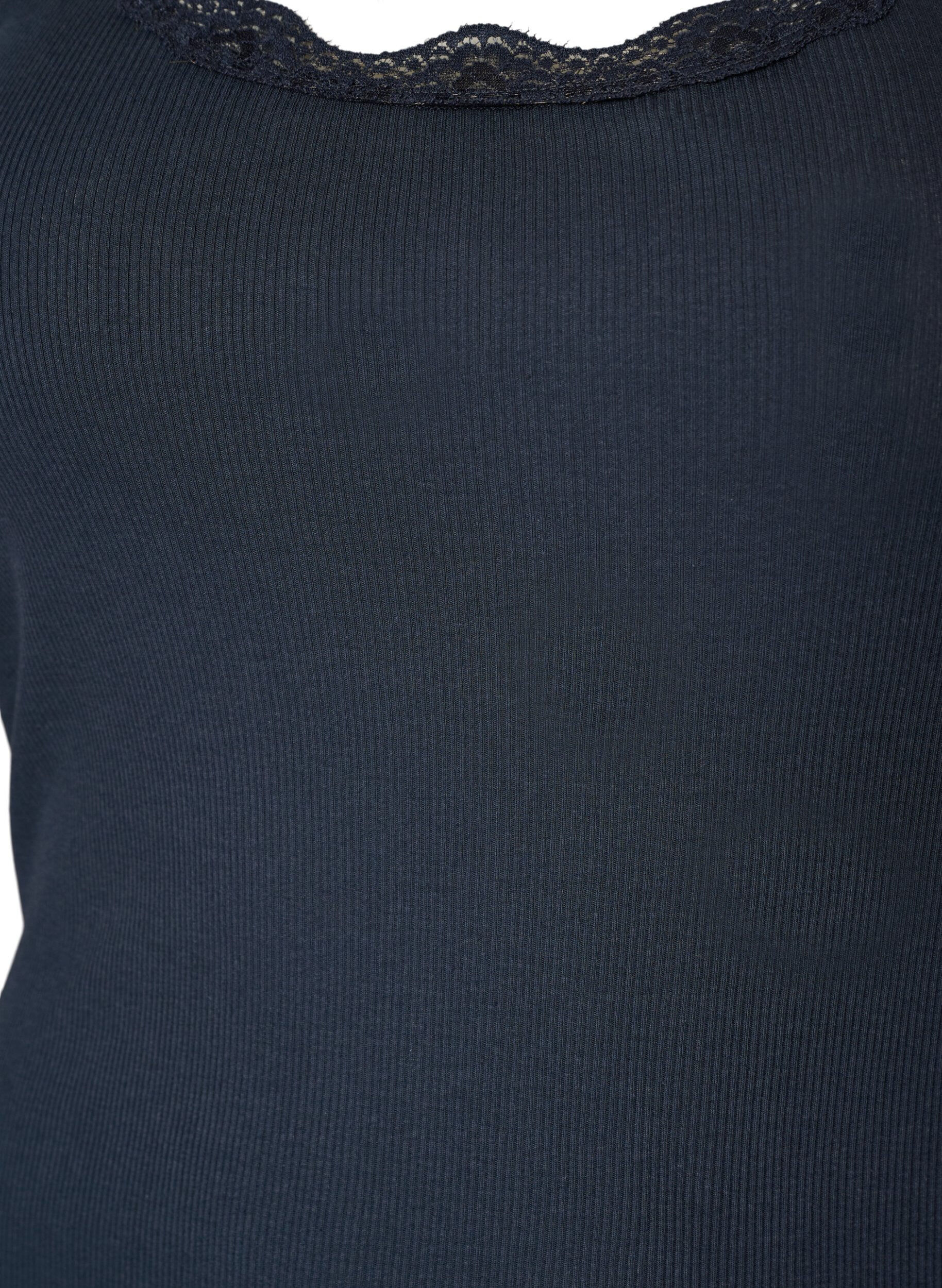 ZizziTop met kant, Blauw, Packshot image number 2