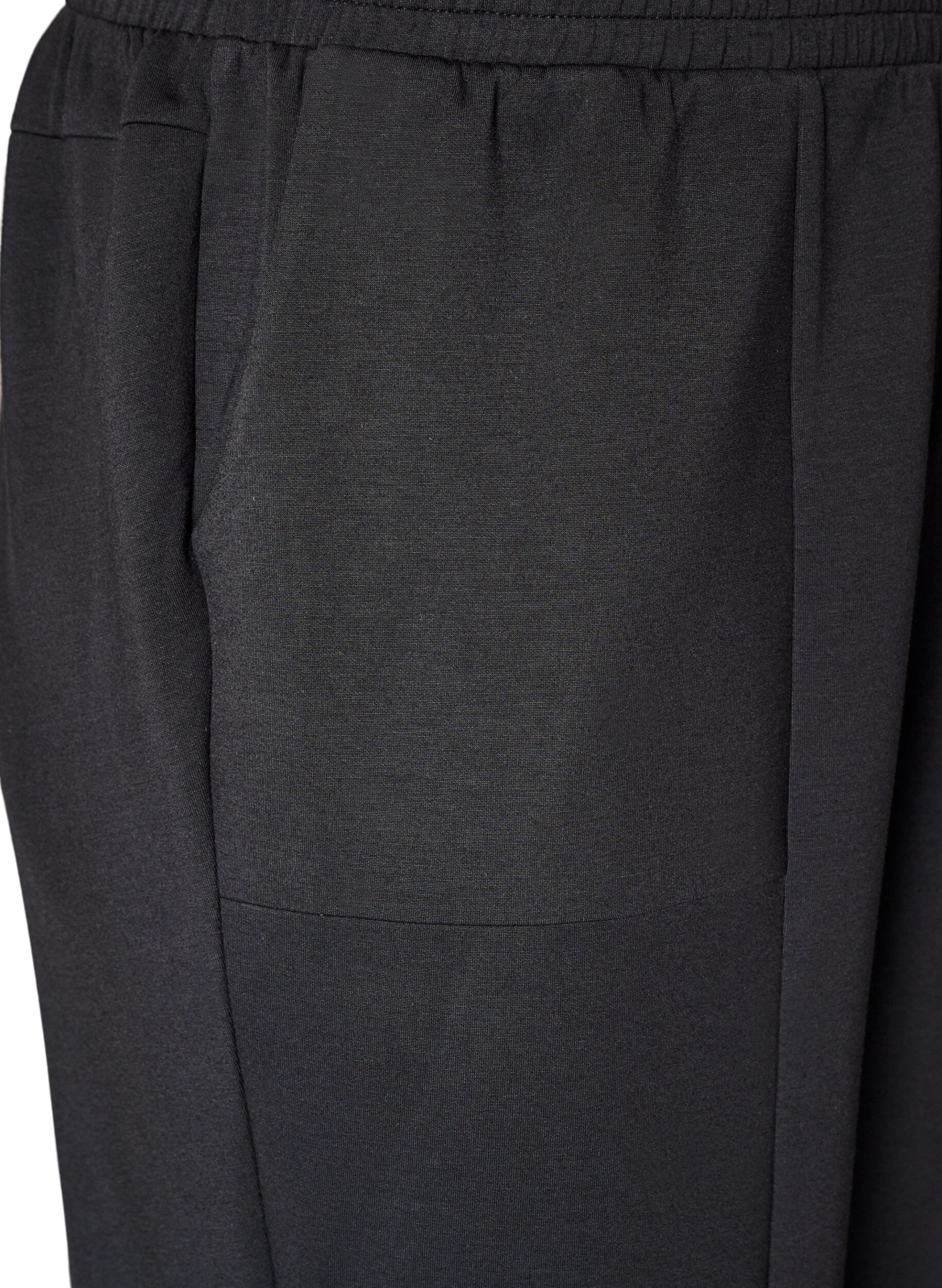 ZizziJerseybroek met losse pasvorm, high waist en zakken, Zwart, Packshot image number 2