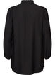 Viscose tuniek met ruches en knopen, Zwart, Packshot image number 1