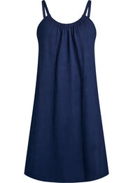 Jurk met middelhoge bandjes van biologisch katoen, Blauw