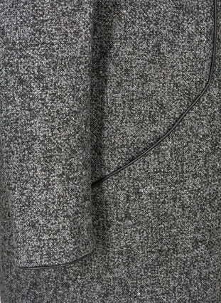 Gemêleerde jas met hoge hals en ritssluiting, Dark Grey Melange, Packshot image number 3