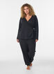 Jersey wikkelblouse met een striksluiting, Zwart, Model image number 1