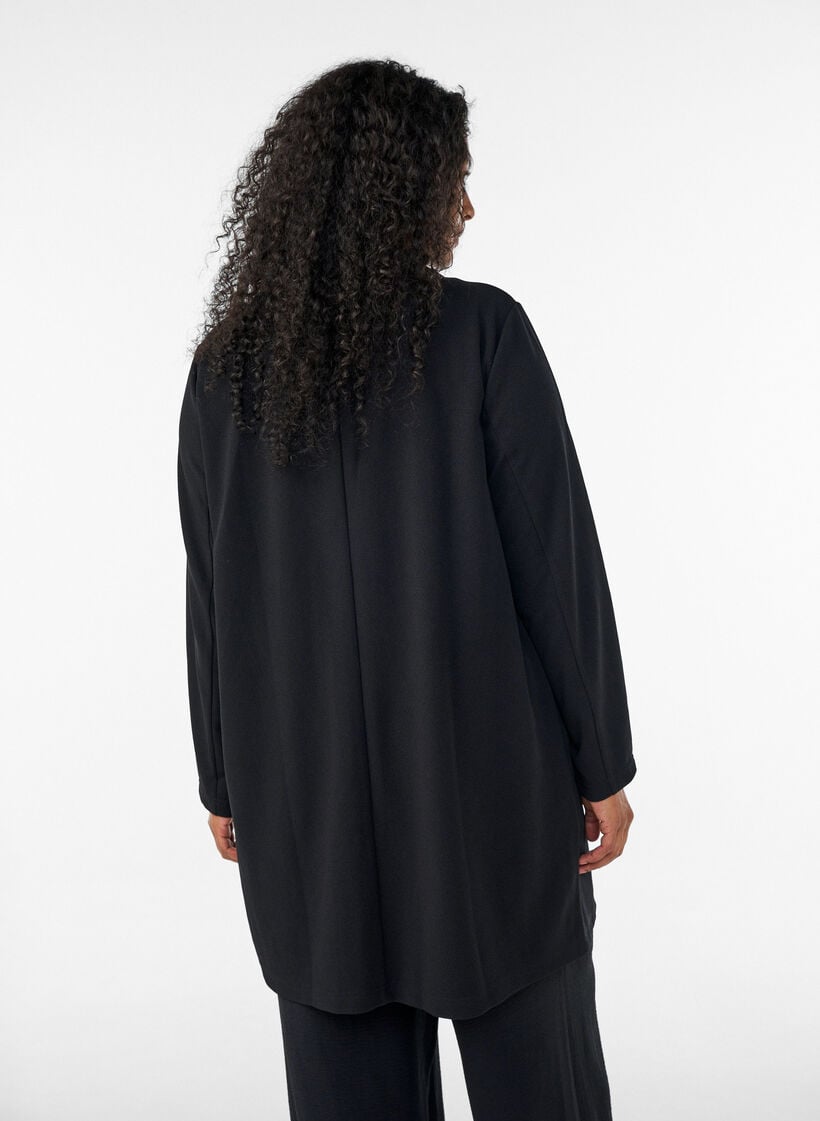 Lange jas met zakken, Zwart, Model image number 2