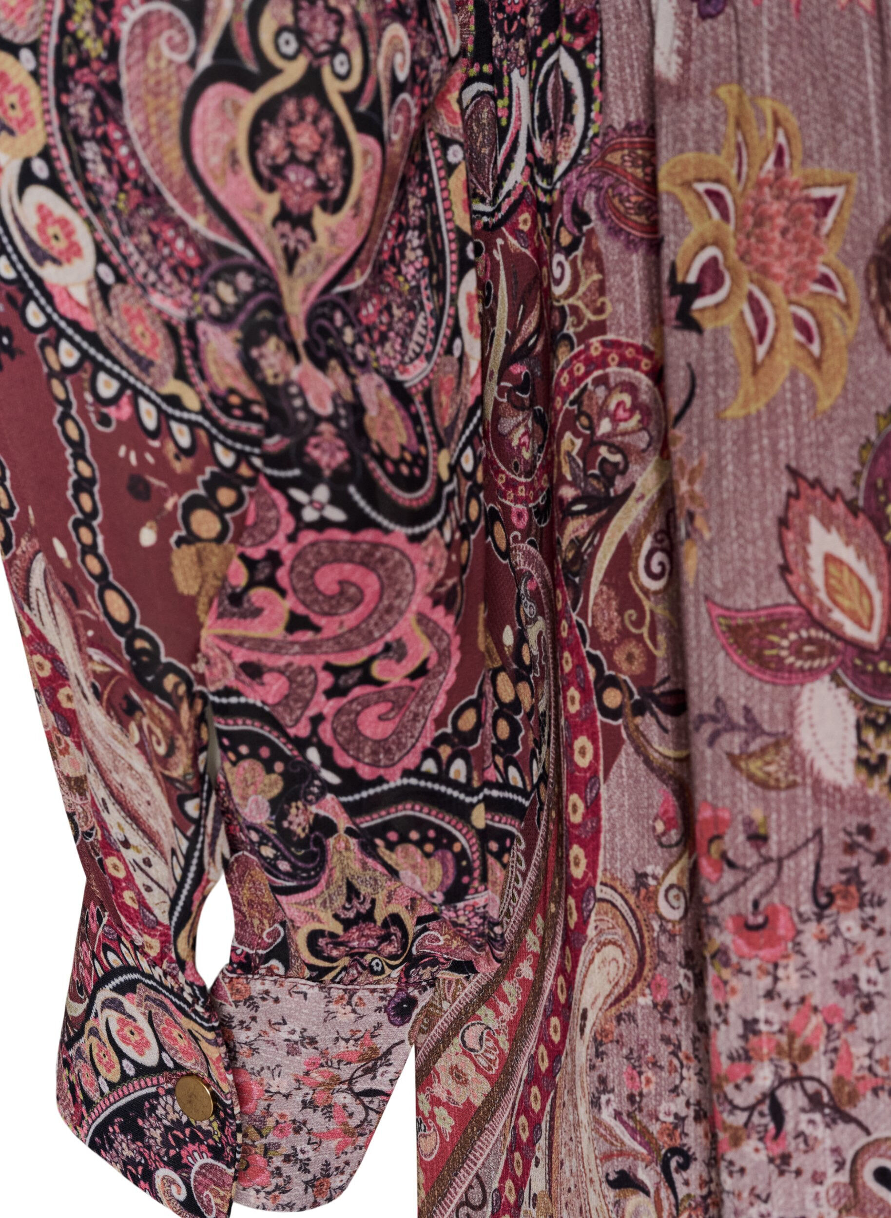 ZizziMidi-jurk met paisleyprint en elastische taille, Paars, Packshot image number 3