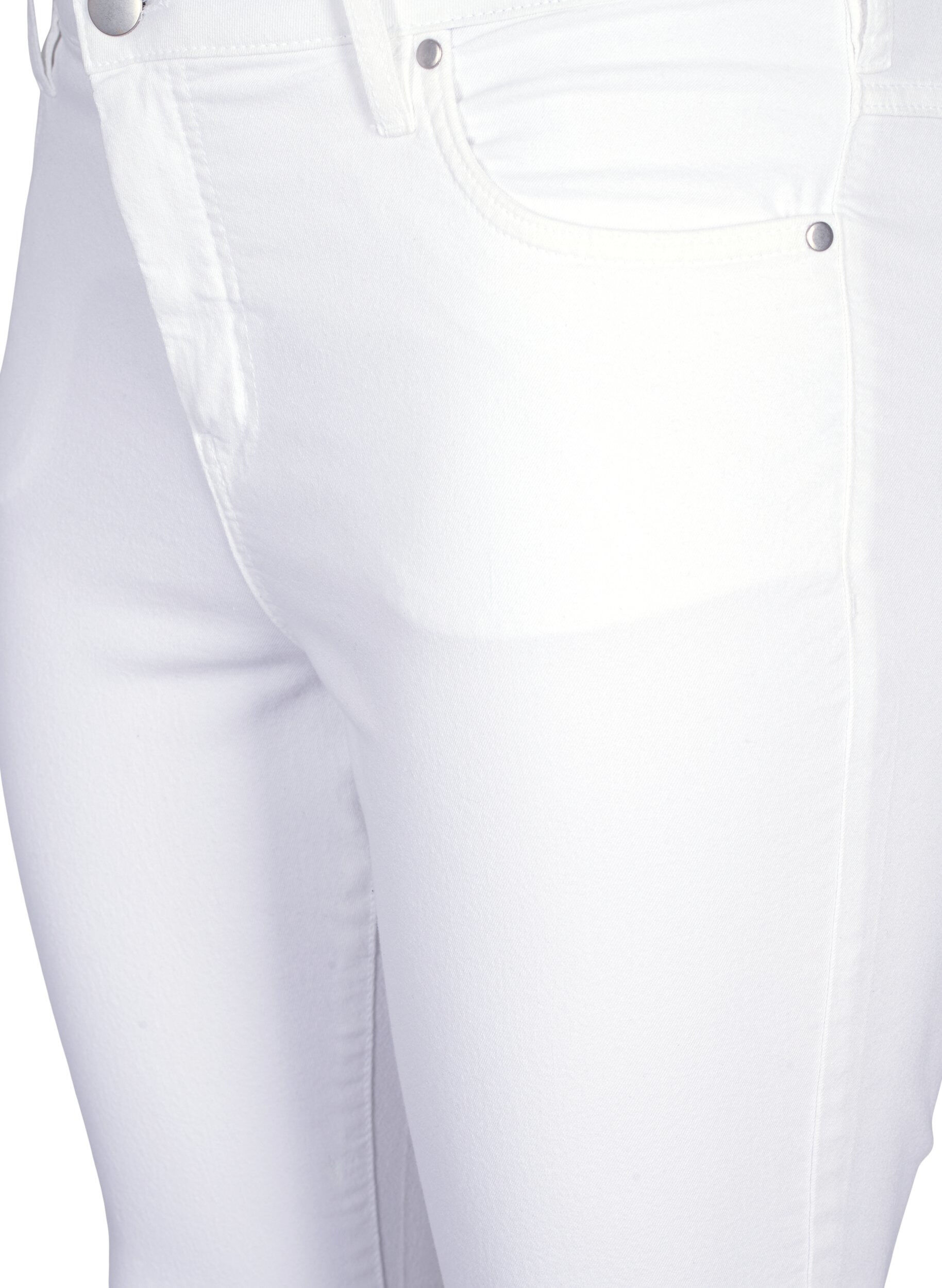 Zizzi super slim fit Amy jeans met hoge taille, Wit, Packshot image number 2