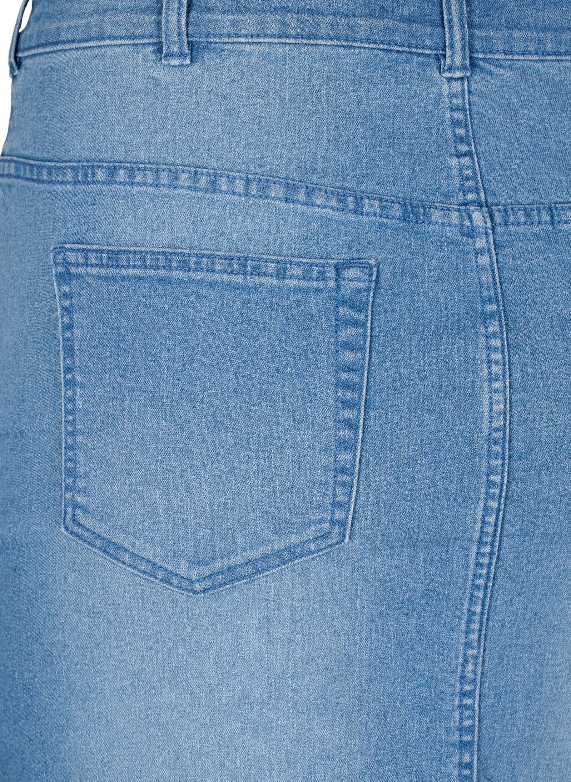 Zizzi Nauwsluitende denim rok, Blauw, Packshot image number 3