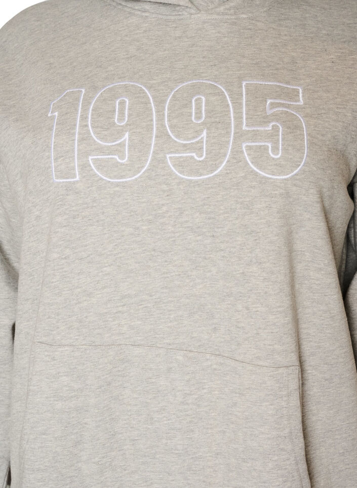 Hoodie met geborduurd motief, Grijs, Packshot image number 2
